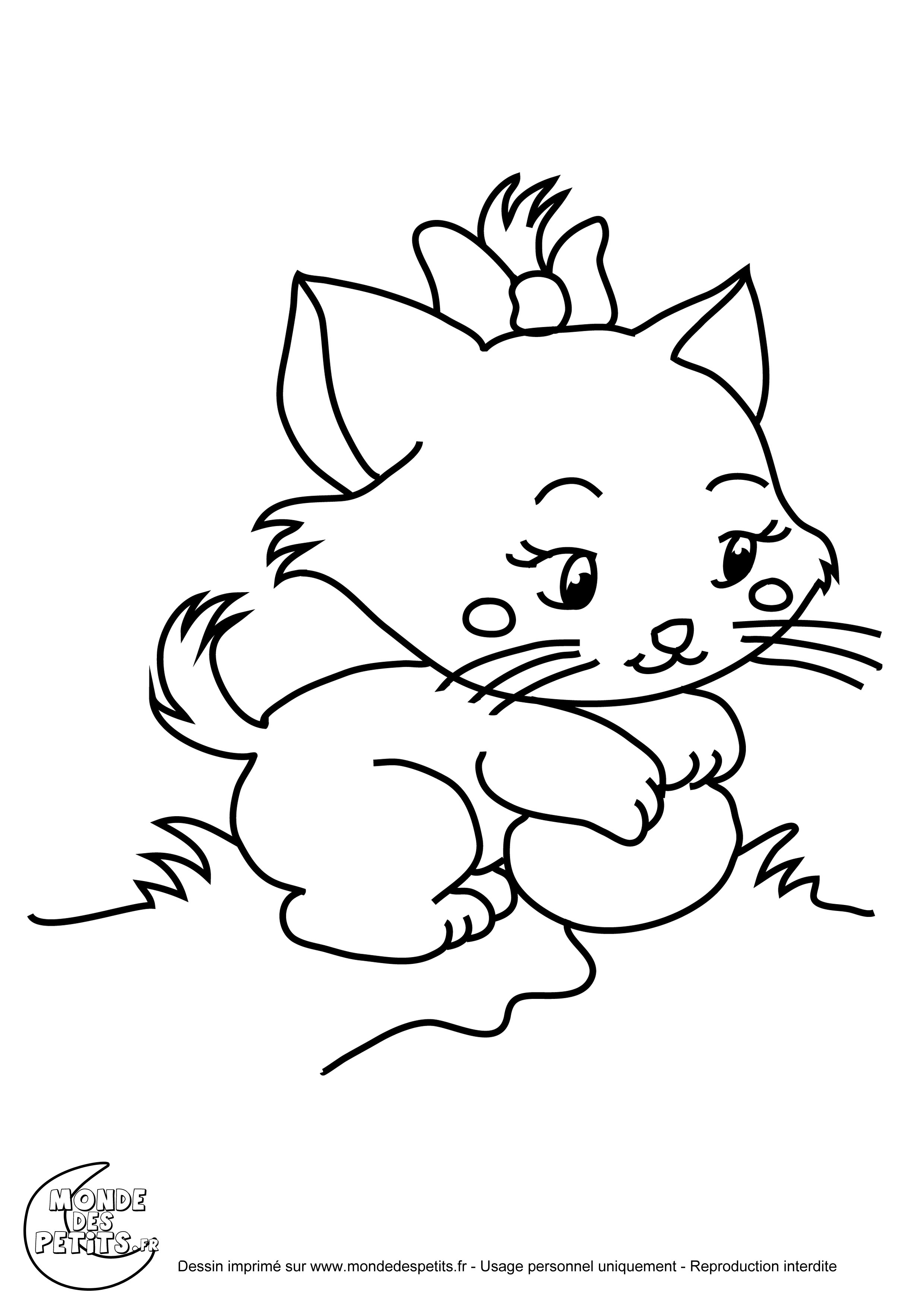 Coloriage le petit chat mignon