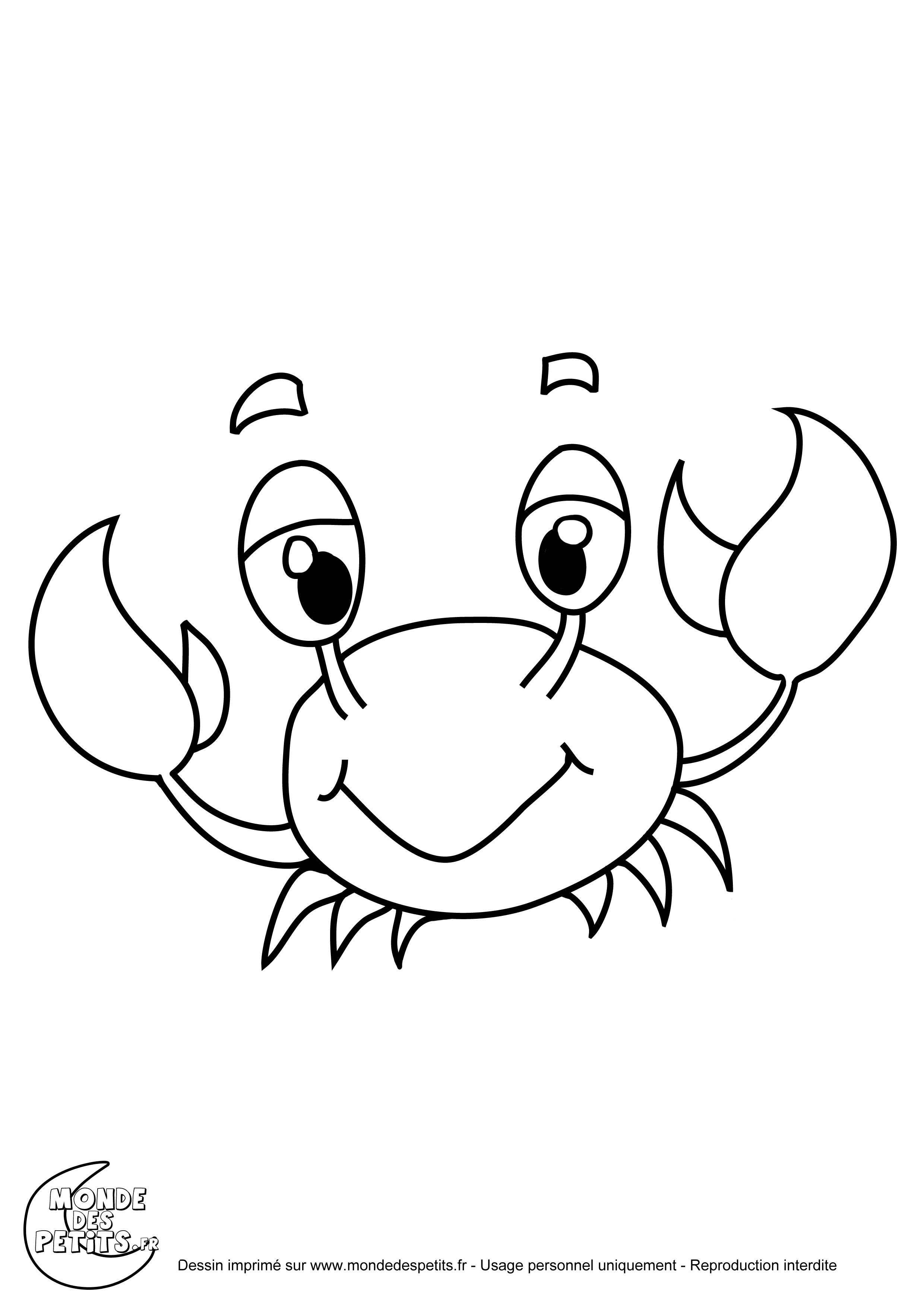 Coloriage animaux le crabe