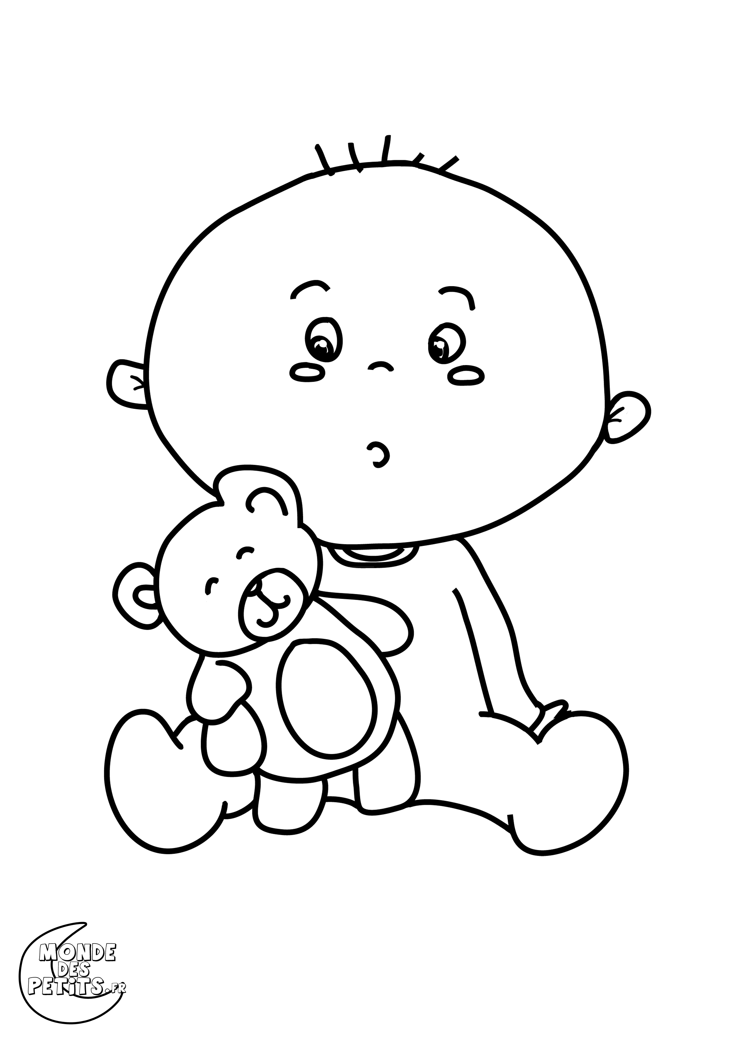Coloriage bébé avec son biberon Coloriage Petite fille Coloriage Petit garcon