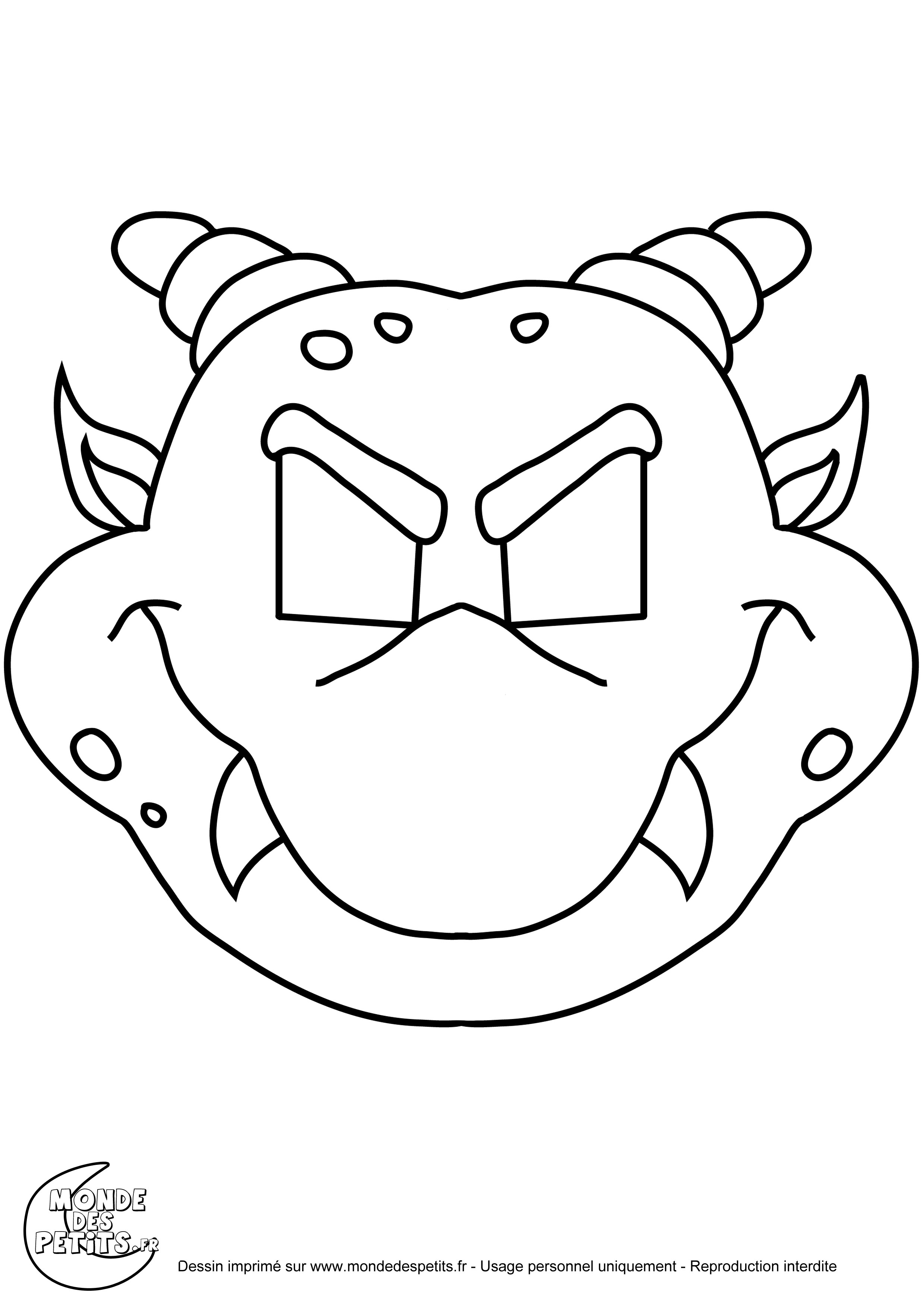 Coloriage de monstres   imprimer pour les enfants Masque