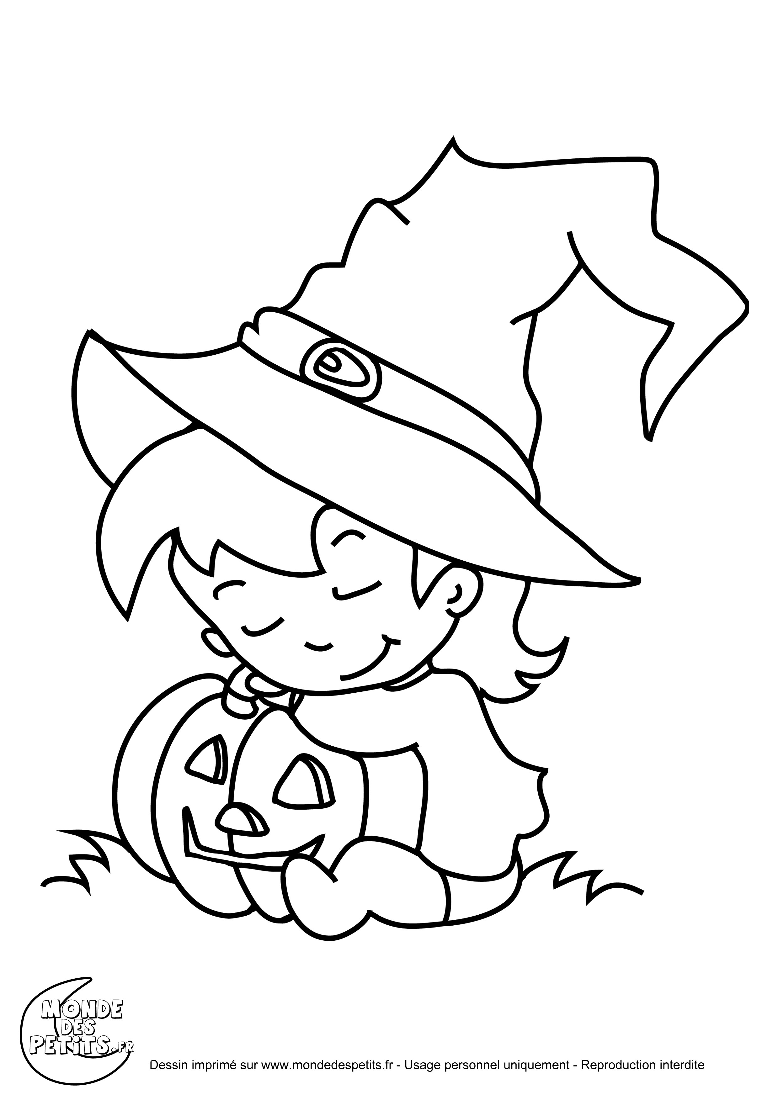 Belle Coloriages Halloween sorcieres Gratuit | Meilleur COLORIAGE Pour