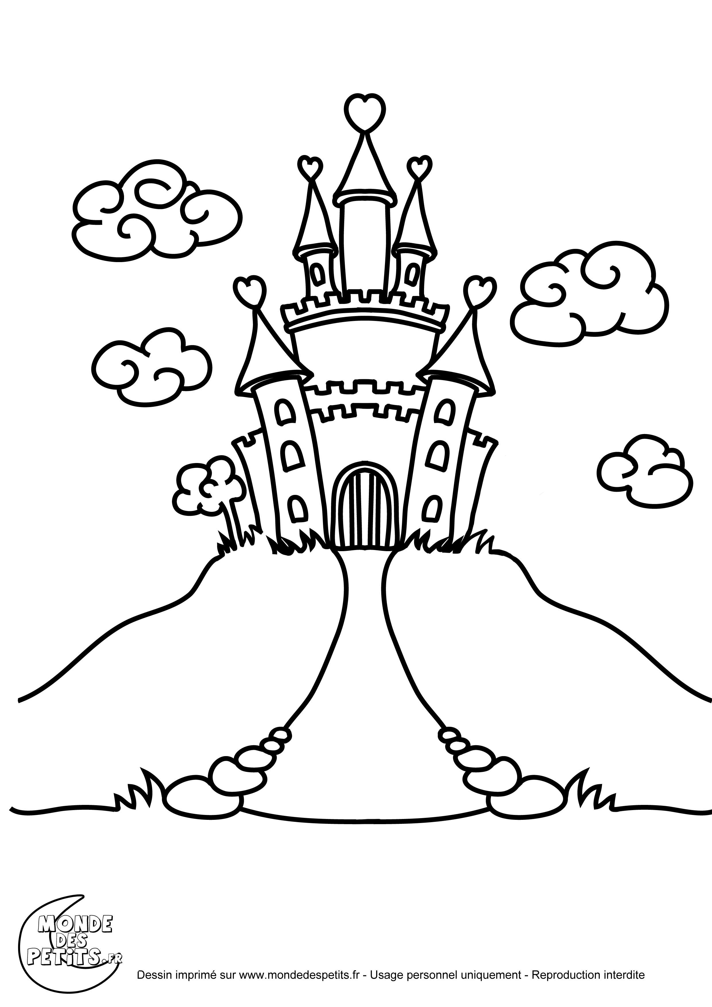 Coloriage Le chateau des princesses