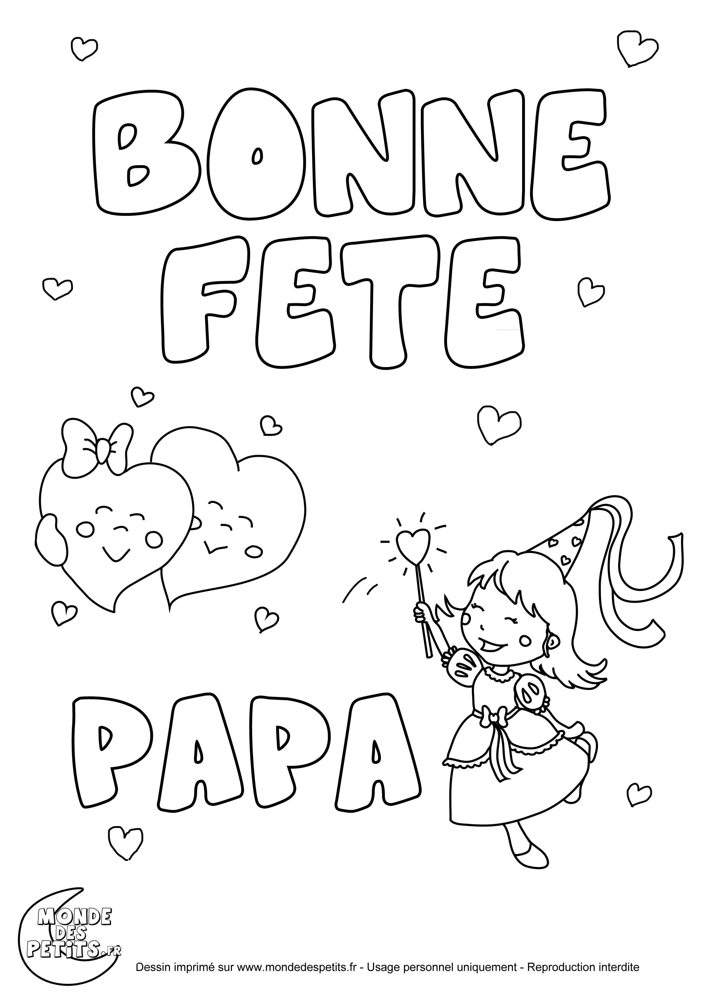 coloriage enfant Bonne fªte papa