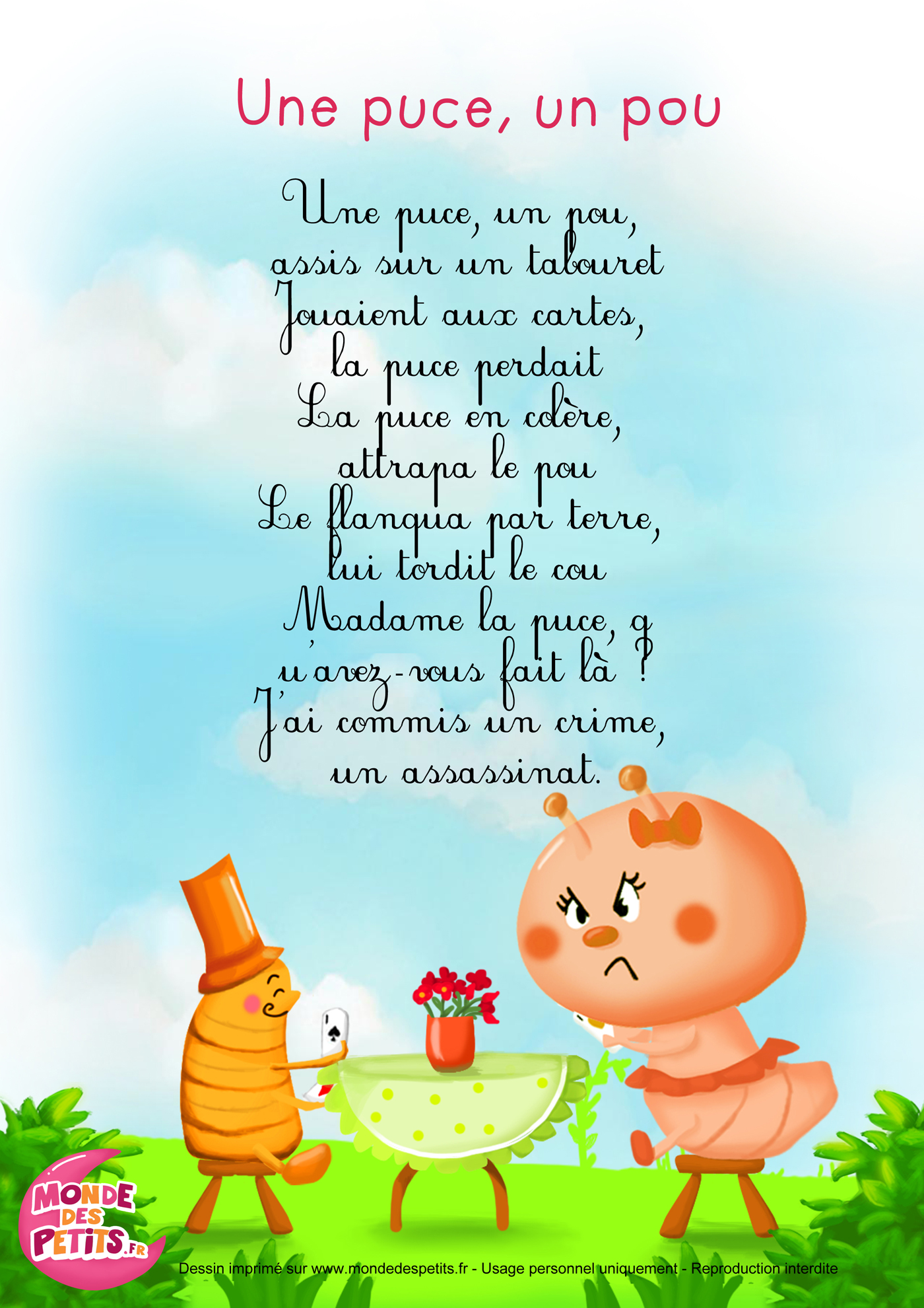 Une puce, un pou