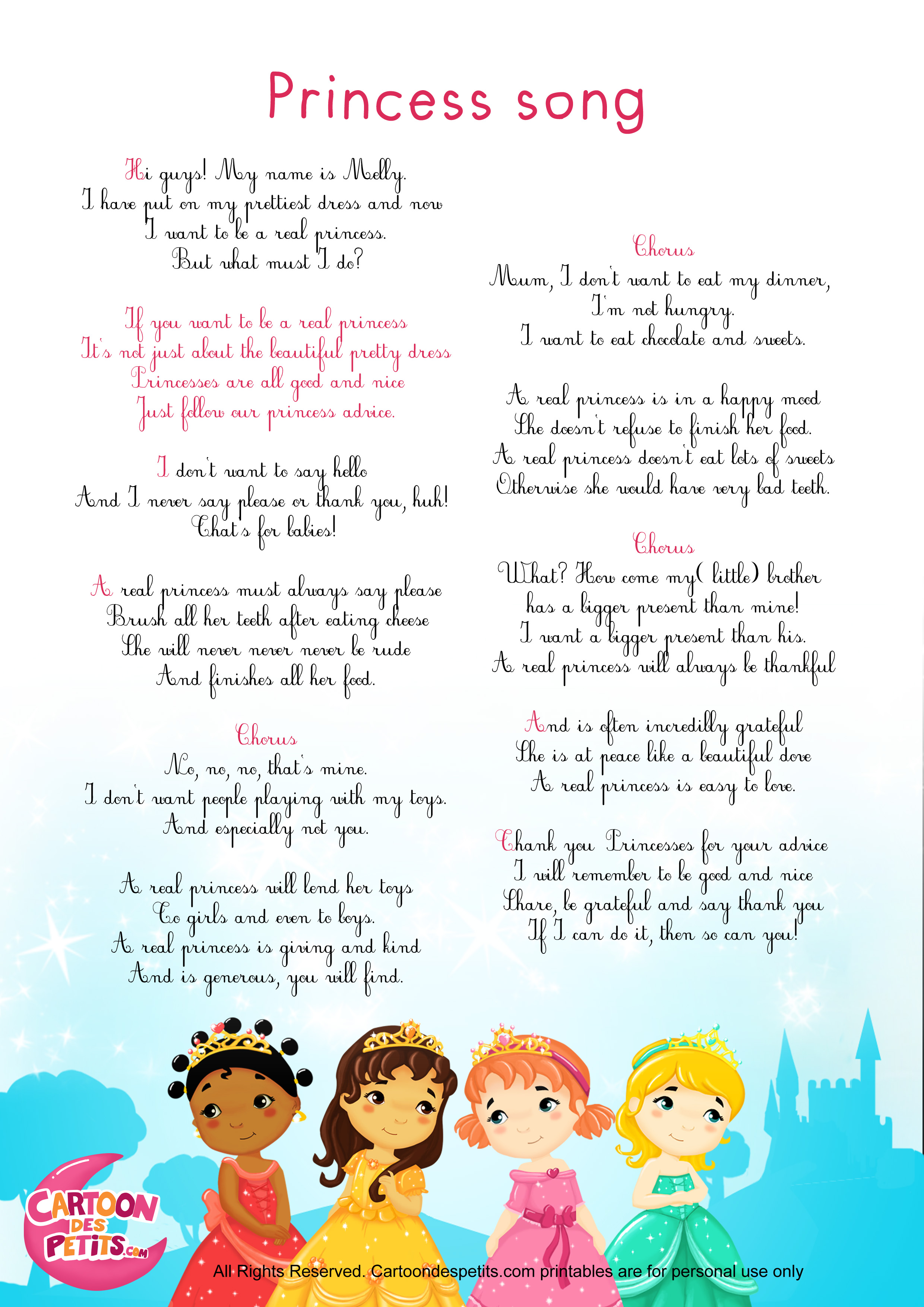 Princesses (Anglais)