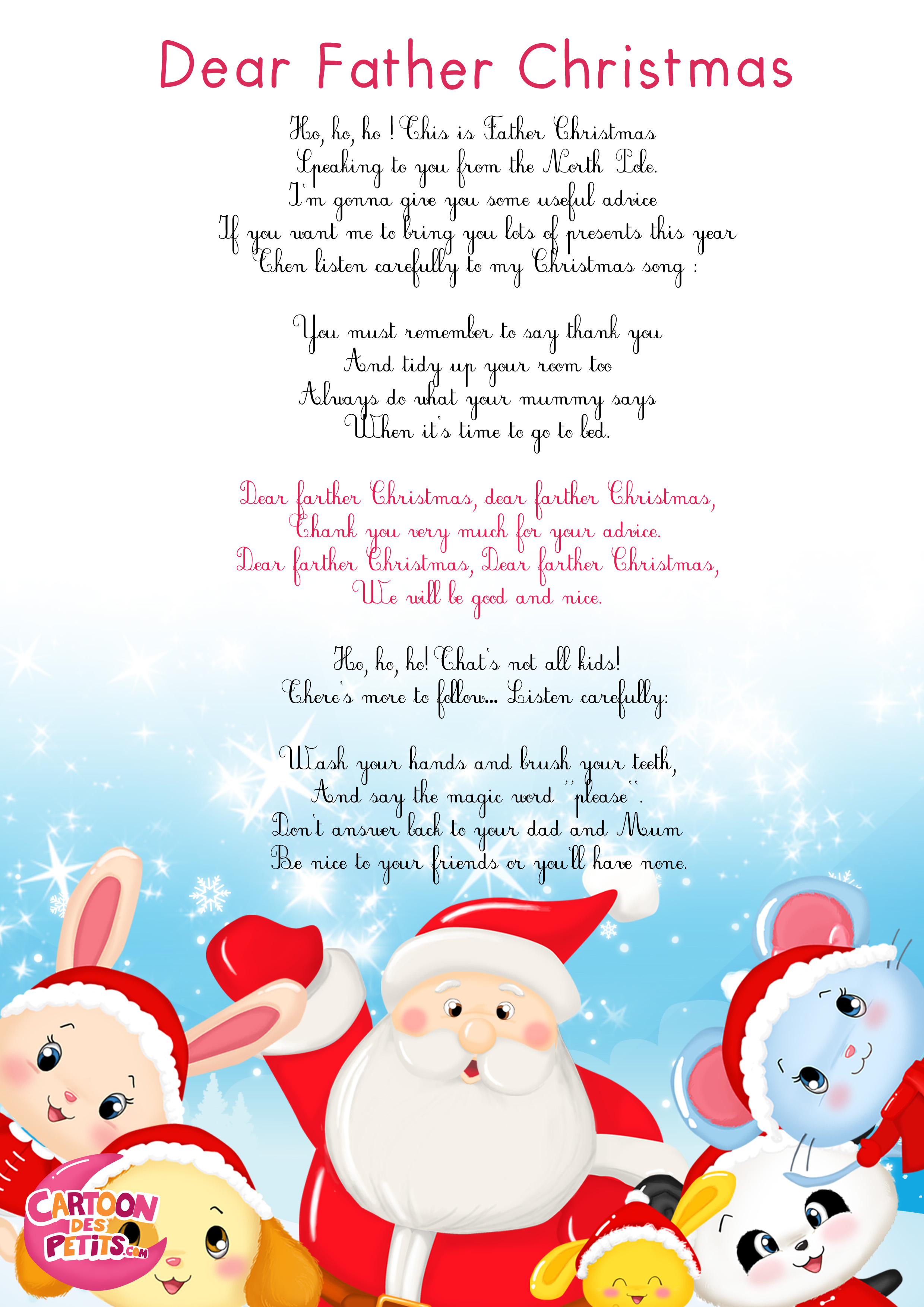 Santa Claus Song (Anglais)