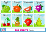 Cartes à imprimer apprendre les fruits