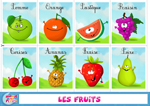 Cartes à imprimer apprendre les fruits