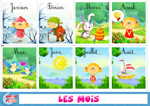 Cartes à imprimer apprendre les mois en français
