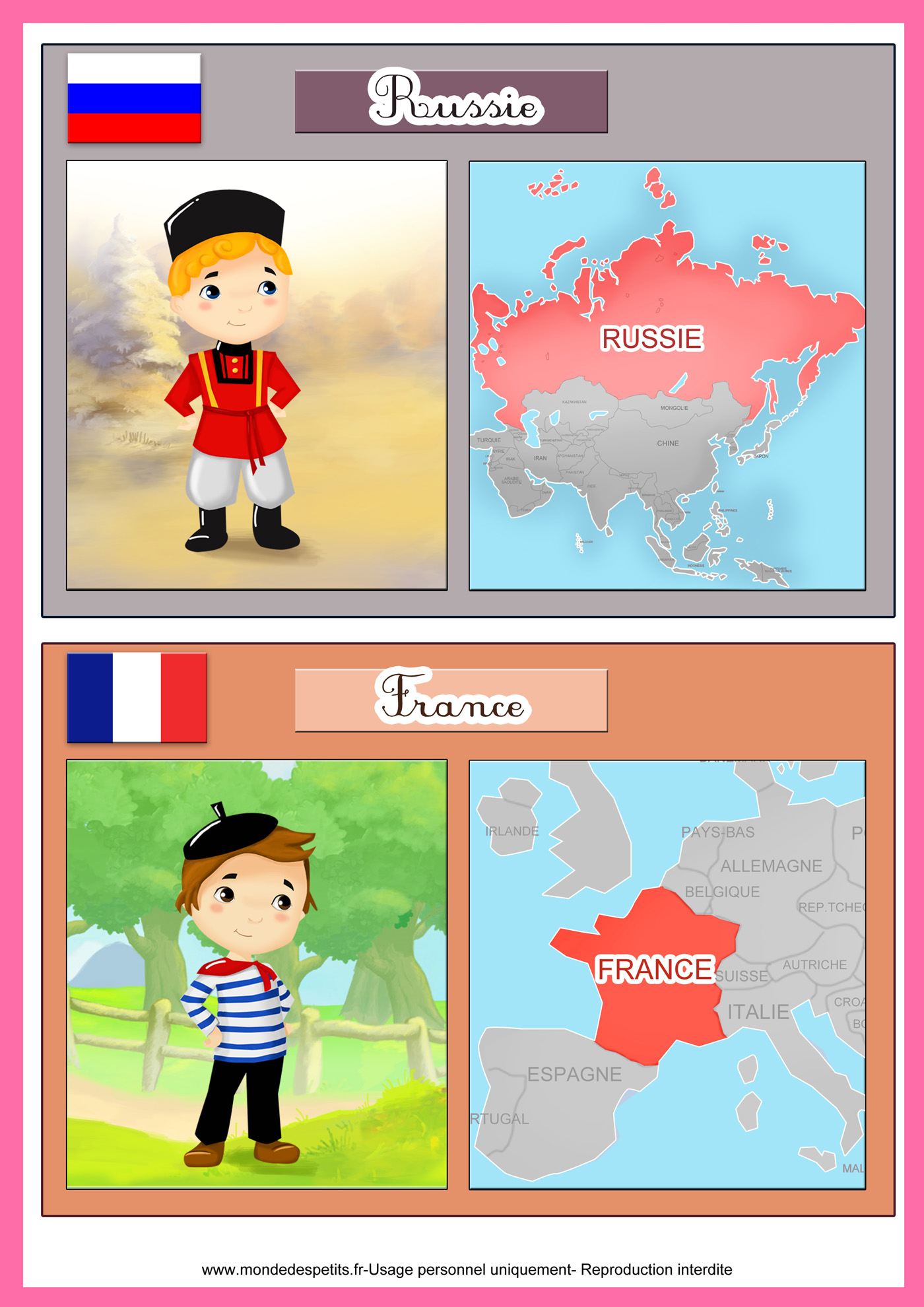 Apprendre les pays du monde et leurs drapeaux 