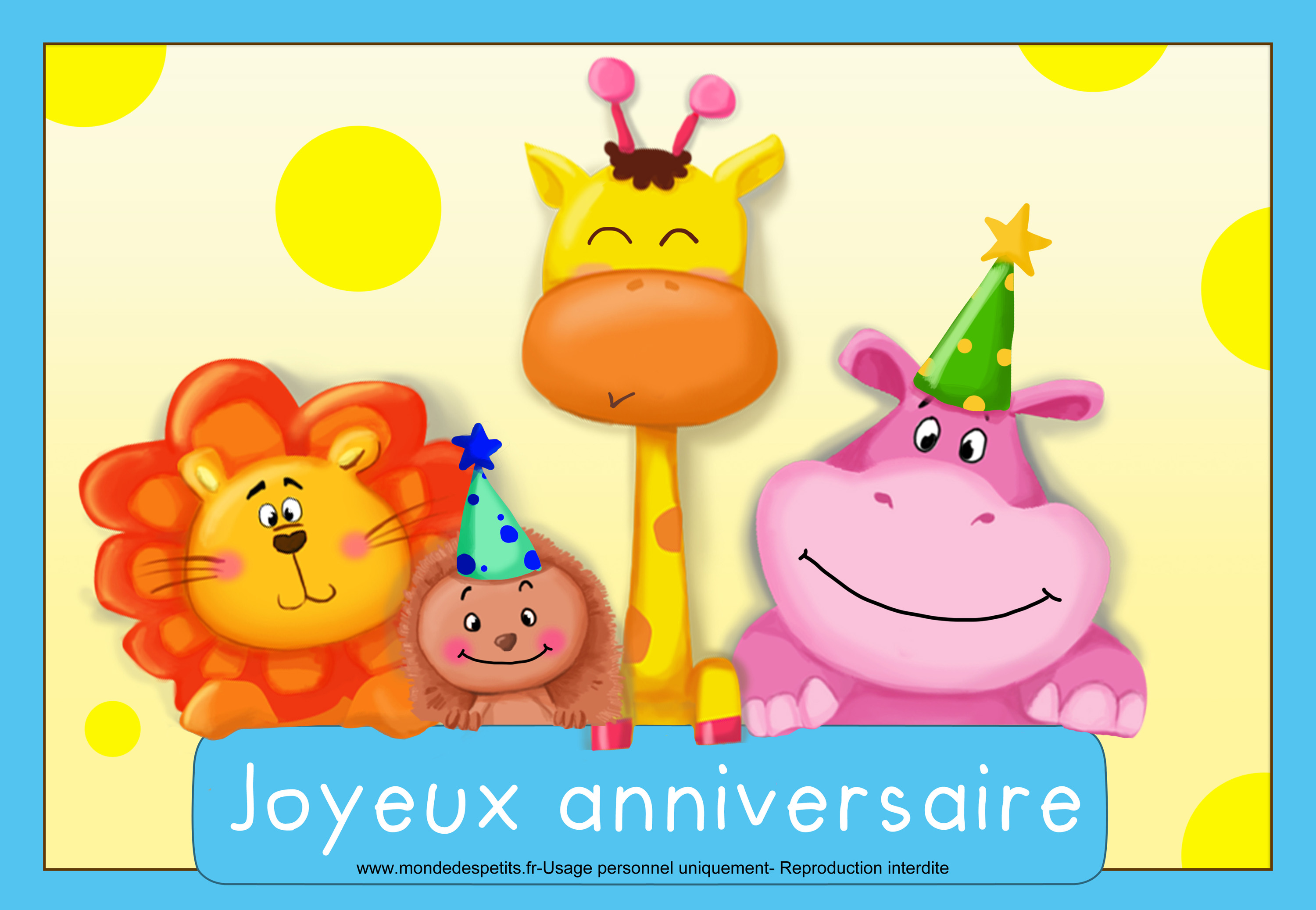 Carte d'anniversaire pour enfant à imprimer gratuit