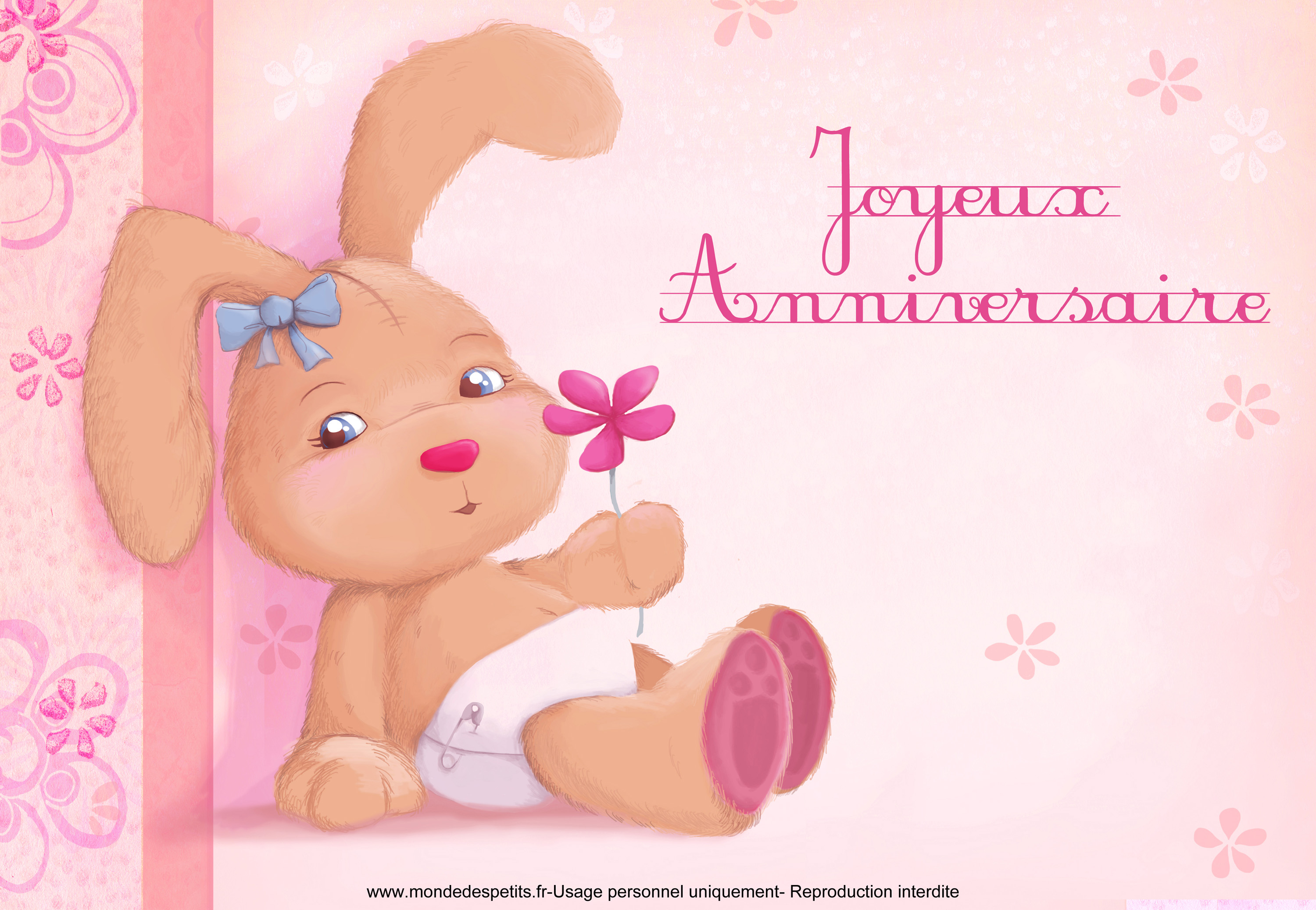 Carte Anniversaire enfants Bon Anniversaire fillette brune