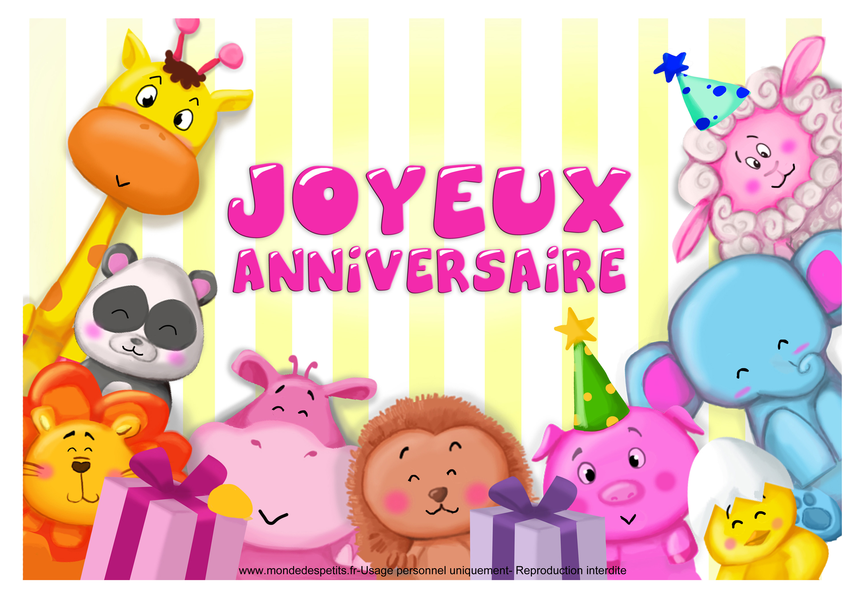 Carte Anniversaire enfants Bon Anniversaire fillette brune