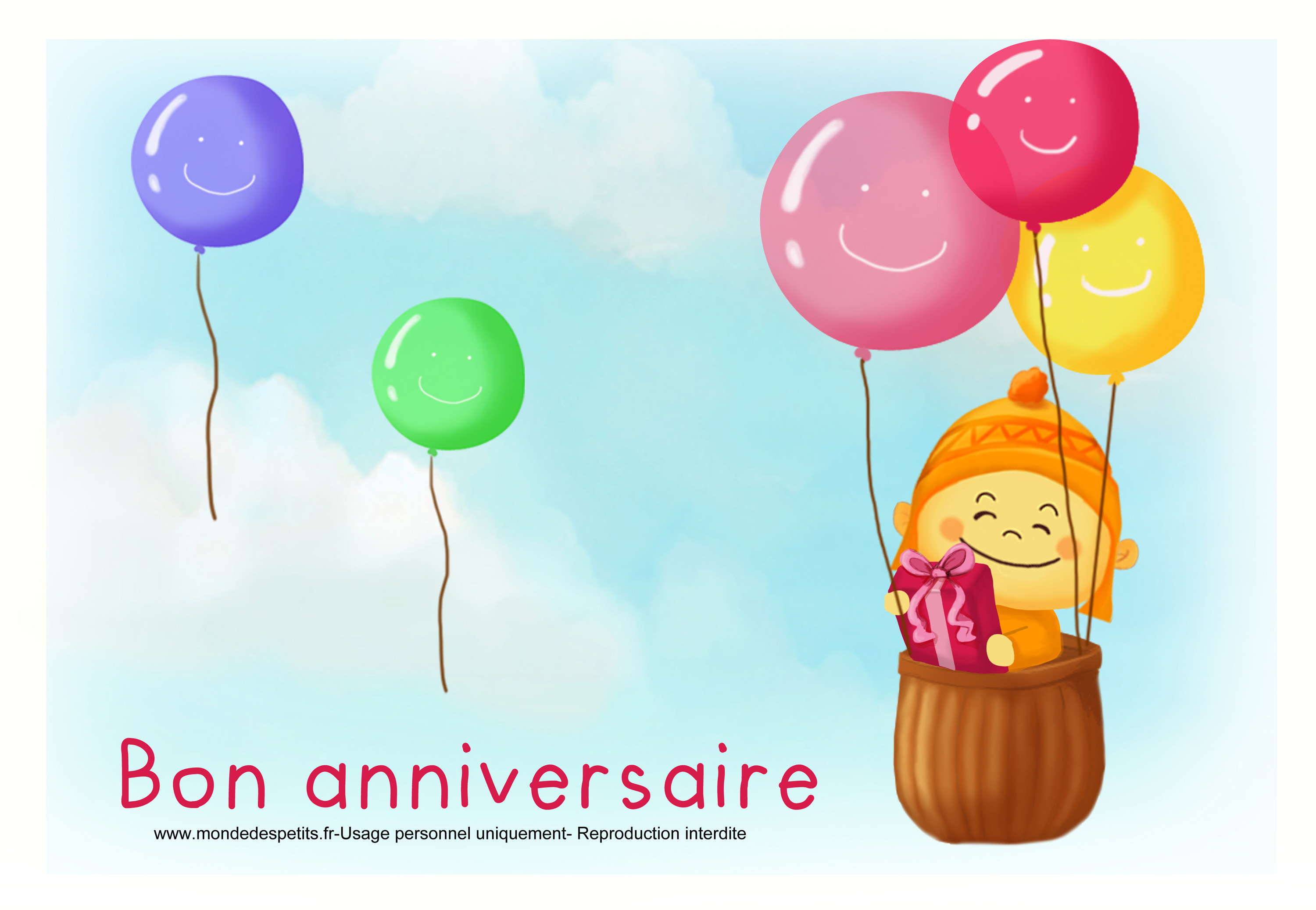 Carte d'anniversaire pour enfant à imprimer gratuit