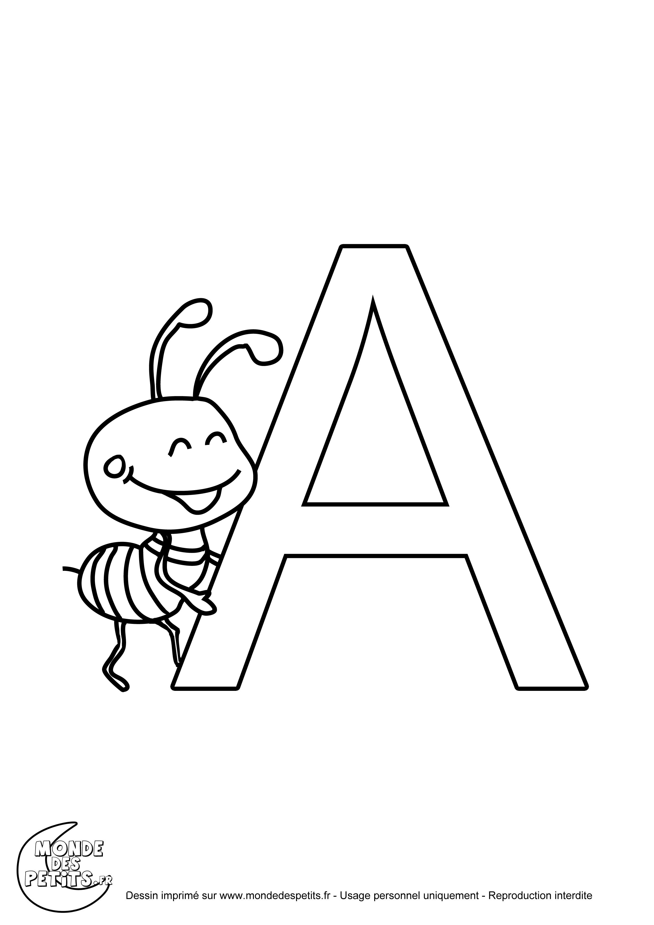 Coloriage Lettre Alphabet A Imprimer GAZHAU