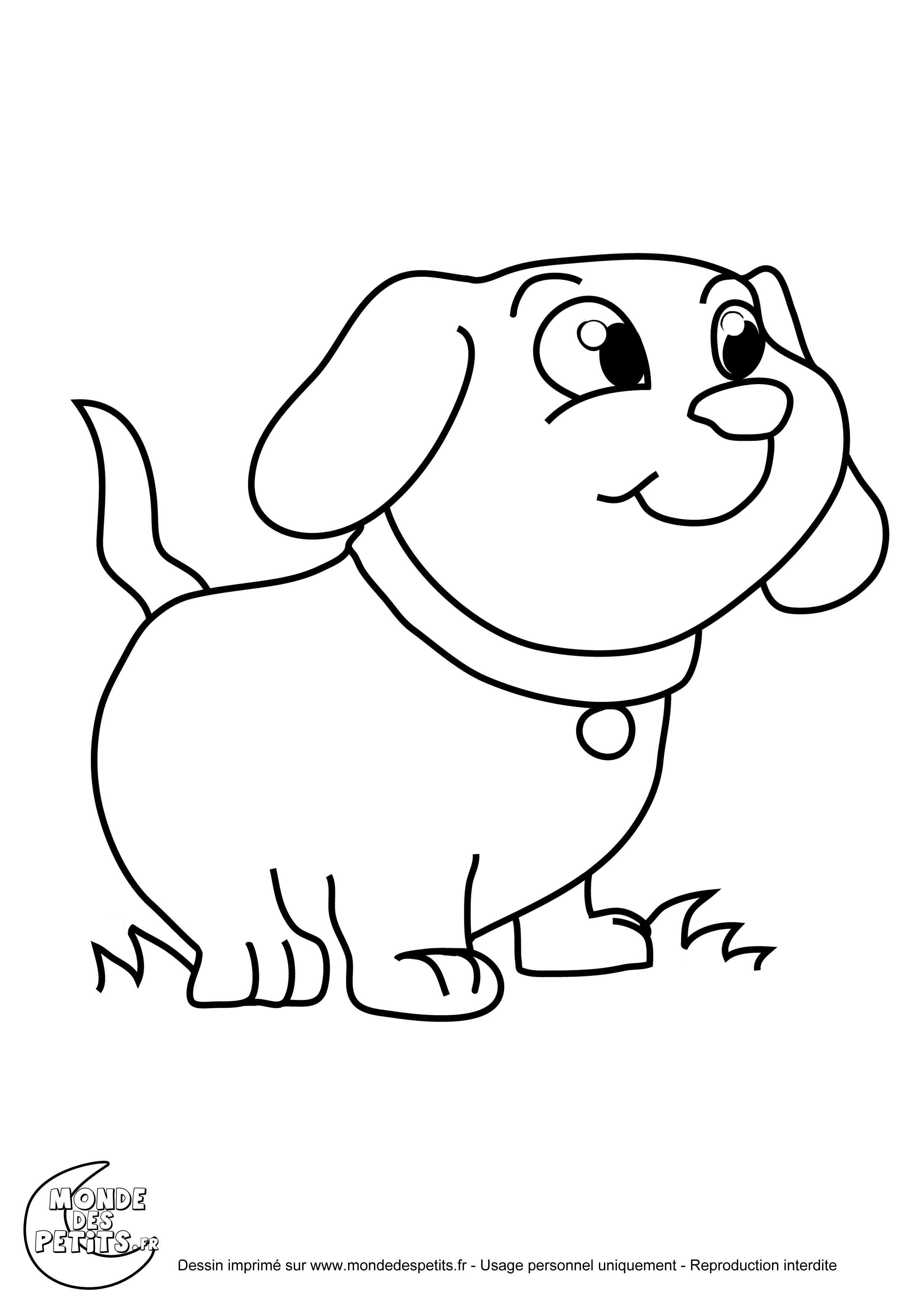 Belle Coloriage De Petit Chien Mignon | Imprimer et Obtenir une Coloriage Gratuit Ici