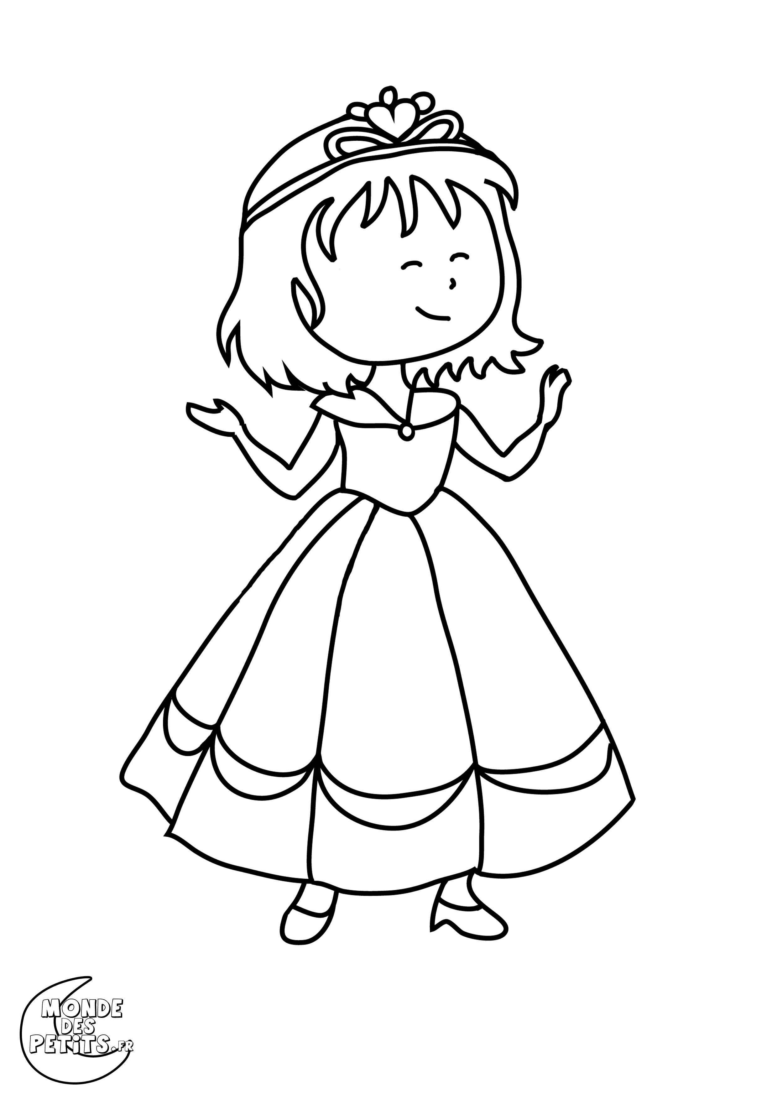 Belle page de coloriage princesse pour enfants