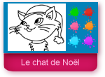 Jeu de coloriage  Le chat de Noël