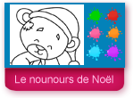 Jeu de coloriage  le nounours de Noël