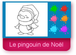 Le pingouin de Noël, coloriage en ligne