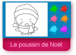 Coloriage en ligne, le petit poussin de Noël