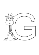 La lettre G de l'alphabet à colorier pour les enfants