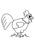 Coloriage le coq de la ferme