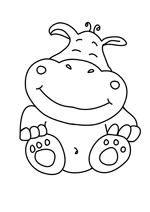 Coloriage Hippopotame