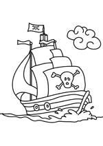 Coloriage le bateau pirate