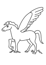 Coloriage le cheval ailé pégase