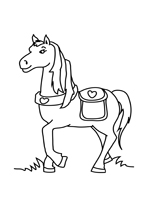 Coloriage le cheval des princesses