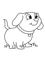 Coloriage de petit chien mignon