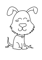 Coloriage le chien rigolo