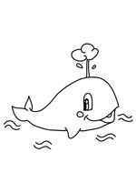 Coloriage à imprimer le bébé baleine