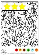 Coloriage magique les chiffres et les animaux