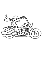 Coloriage L'Harley et son motards