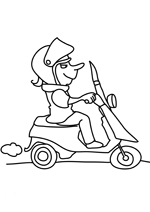 Coloriage à imprimer scooter