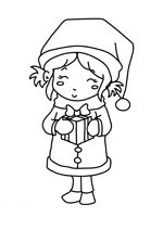 Coloriage de noel  l'enfant et son cadeau