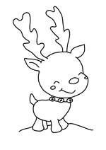 Coloriage de noel avec le mignon petit renne