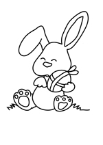 Coloriage le lapin et son oeuf de paques