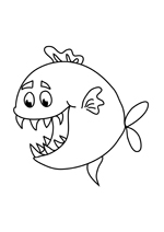 Coloriage poisson le piranhas