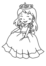 Coloriage La petite princesse au bal