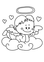 Coloriage le petit ange de la Saint Valentin