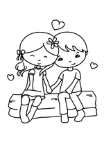 Coloriage Les amoureux