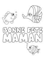 Coloriage pour une petite maman d'amour Bonne fête