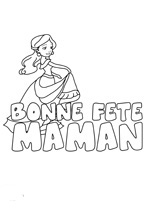 Coloriage fête des mères princesse