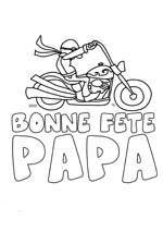 Coloriage Moto fête des pères