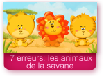 Jeu des 7 erreurs: Animaux de la savane