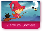 Jeu de 7 erreurs: la sorciere d'halloween