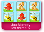 Jeu de memory: les animaux